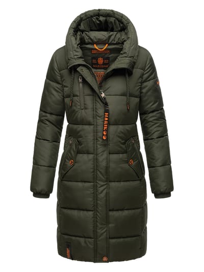 Marikoo dames winterjas – Lange gewatteerde jas met capuchon & zakken