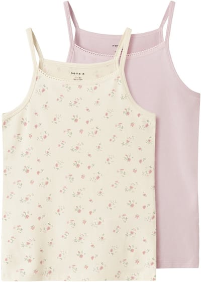 NAME IT - NKFSTRAP TOP 2P FLOWER NOOS - Meisjes - Onderhemden