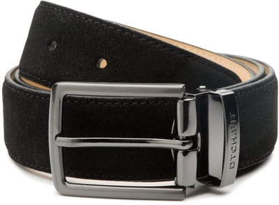 DTCH.FIT Suède riem Oliver Zwart - verstelbare GunMetal gesp - 3,5cm breed - 85cm - Totale lengte 100cm & Kralen armband Zack Zwart one size - 2 Stuks