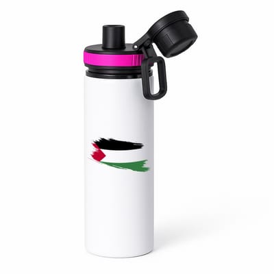 Hacebo® - Palestina vlag waterfles met draaidop roze - Palestina - mensen die liefde willen geven aan Palestina - degene die van Palestina houden - supporten - oorlog - verjaardagscadeautje - gift - geschenk - kado - water fles - 850ML