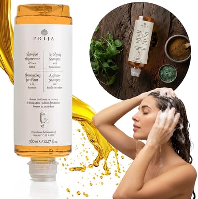 PRIJA Regenererende haar shampoo VOEDEND met rucola VEGAN, navulling voor dispenser 360 ml