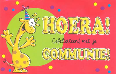 Wenskaart Hoera Gefeliciteerd met je Communie - D10942 - Gratis verzonden