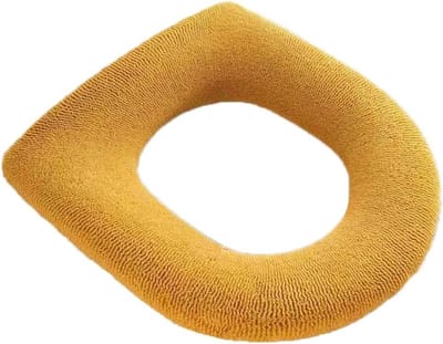 Toiletbrilhoes - WC-bril warmer - Comfort thuis - Wasbaar en herbruikbaar - Universeel ovaal - Geel