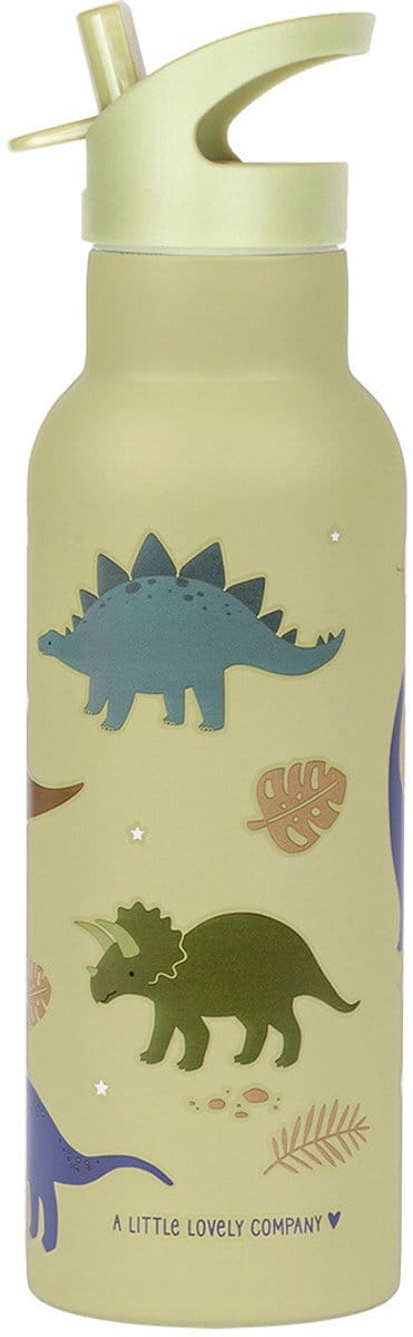 A Little Lovely Company - XL Dubbelwandige RVS drinkfles thermos - Dinosaurussen