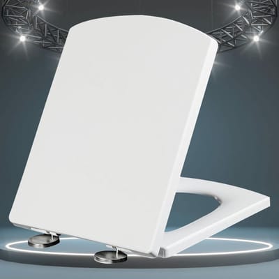 Toiletbril Soft Close - WC-bril Deksel - Geruisloos Sluiten - Bovenste Bevestiging - 34.5 x 43 cm - Wit