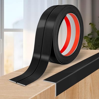 Decoratieve Wandlijst voor Hoekbescherming, Zelfklevend en Flexibel, 4 cm x 12 m, Zwart, Ideaal voor Interieur en Meubelbescherming