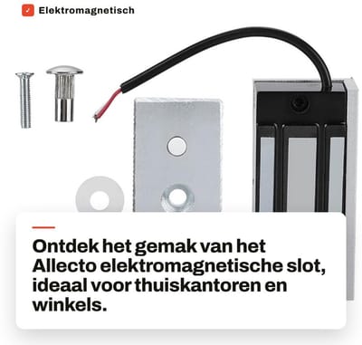 Dailygoods - Elektromagnetisch slot - Mini deurslot - Veilig en betrouwbaar - Zilver - Elektronisch deurslot - Geschikt voor deuren - 60 kg houdkracht