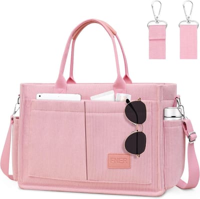 Grote Corduroy Schoudertas Dames - Casual Tote & Crossbody Tas voor Werk en Reizen