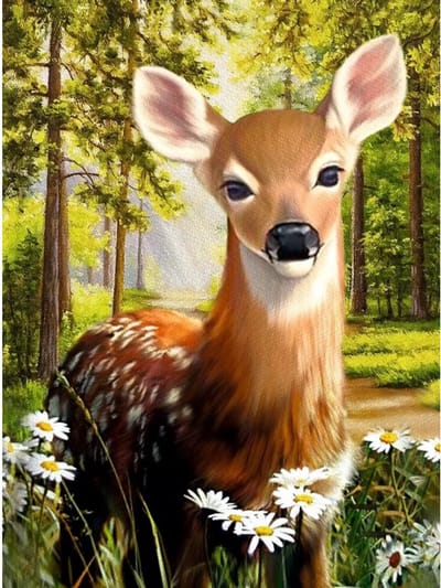 Diamond Painting Hertje in het Bos 30 x 40 cm