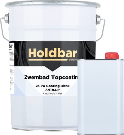 Holdbar Zwembad Topcoating Antislip Mat 5 Kg - Glashelder - Zwembadverf - Waterdicht - Gemakkelijk reinigen - UV-bestendig - Chloor en Chemicaliën Bestendig - Mat, Zijdeglans en Hoogglans - 2 Componenten