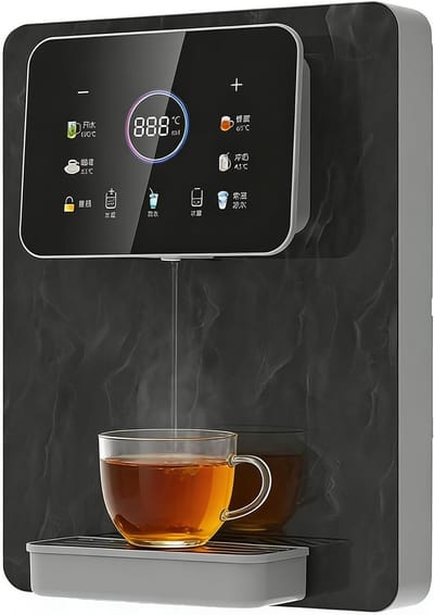 Wanddispenser Water - Direct Heetwater - Kantoor Keuken - Elektronisch Kinderslot - 31x16x40 cm - Zwart