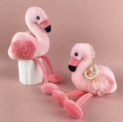 Creasowl® - Flamingo Pluche - Sleutelhanger - 21 cm – Schattige Keychain – Sleutelhanger voor Kids, Cadeau voor Flamingo Liefhebbers, Kleurige Pluche Sleutelhanger, Perfect als Sieraad, Decoratie en Geschenk