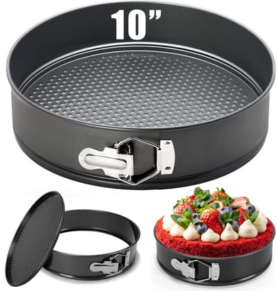 JHUBERS- Springvorm 26 cm - Ronde Bakvorm - Antiaanbaklaag - Lekvrij - Platte Bodem - Zwart - Taartvorm