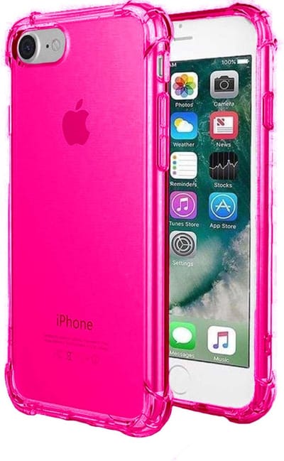 Smartphonica iPhone 6/6s transparant siliconen hoesje - Neon Roze geschikt voor iPhone 6/6s