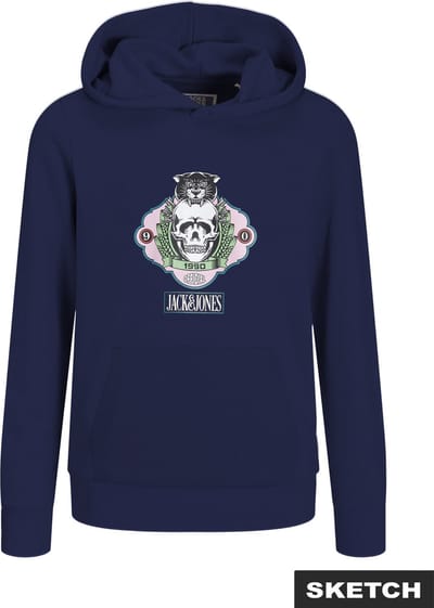 JACK&JONES - JORSKULL NATURE SWEAT HOOD SN JNR - Jongens - Sweaters