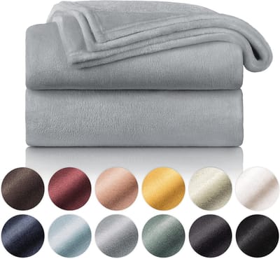 Zachte fleece deken 150 x 200 cm - Ideaal als bankhoes, sprei of woonkamerdeken in grijs