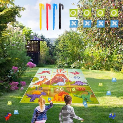 Werpspel voor Kinderen - Buitenspel Tuinspel - Feestjes en Buiten - Eenvoudig Op te Zetten - 120x120cm Vierkant