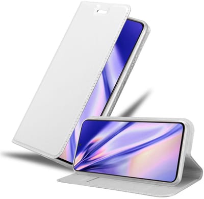 Cadorabo Hoesje geschikt voor Samsung Galaxy S21 5G in CLASSY ZILVER - Beschermhoes met magnetische sluiting, standfunctie en kaartvakje Book Case Cover Etui