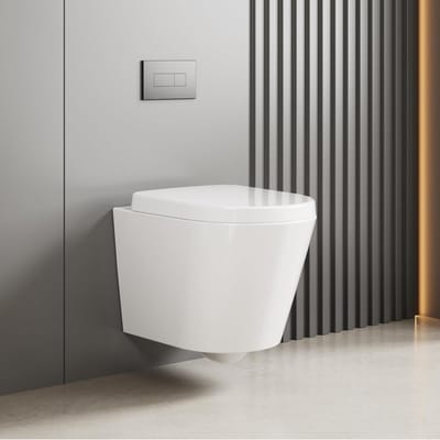 Hangend Wandtoilet zonder Spoelrand - D-Vorm 51 cm met Softclose Deksel