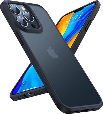 Hoesje Geschikt voor iPhone 14 Pro Max – doorzichtig Mat backcover – Soft Bumper – Zwart