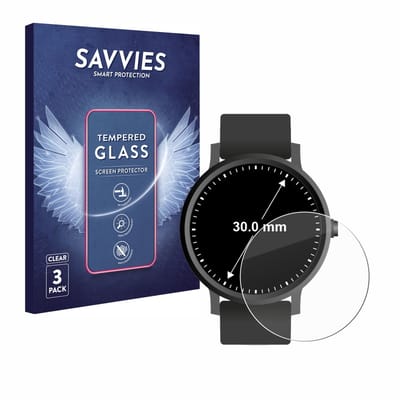 Savvies - Glas Screenprotector voor Horloges (Rond, ø: 30 mm) - Gehard Beschermglas 9H 3 Stuks