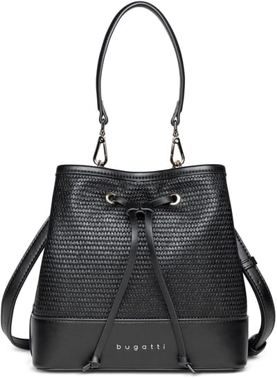 bugatti schoudertas Isa Bucket Bag Black zwart