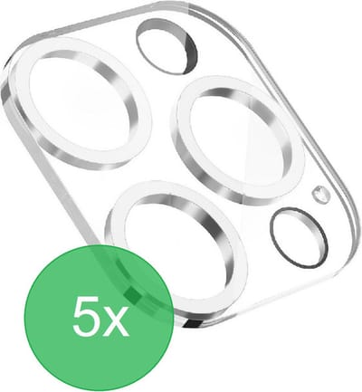 Camerascreenprotector 5x Geschikt voor: iPhone 15 Pro / 15 Pro Max Plus - screen protector - glas - bescherm je camera - beschermglas - Zwart - ZT Accessoires