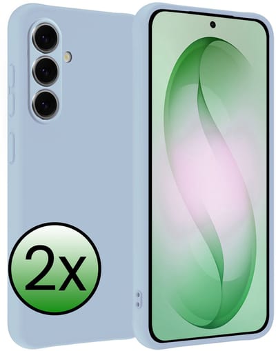 Hoesje 2 Stuks - Geschikt voor Samsung Galaxy S26 - Sterk & Shockproof - Case Siliconen - Back Cover - Telefoon Hoes - Lichtblauw