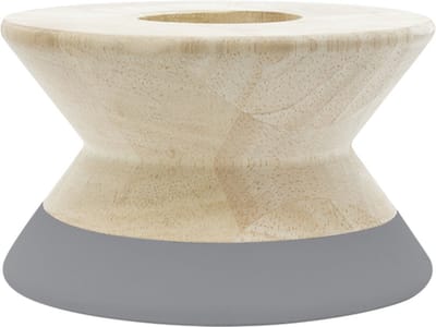 TAK Design Maysa Diabolo Theelichthouder - Hout - Ø12 x 7,3 cm - Beton Grijs