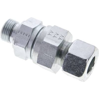 16S (M24x1.5) & G1/2'' Regeling-Uit Elektrolytisch verzinkt Stalen Terugslagklep Snijring Buitendraad 1-400 bar ISO 8434-1