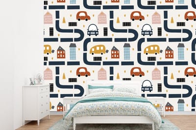 Behang - Fotobehang Design - Jongens - Auto - Kinderen - Breedte 360 cm x hoogte 260 cm