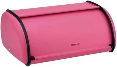 Broodtrommel - Voedselbewaring Doos - Brood Vers Houden - Botsvrij Dekselontwerp - 36x24x15 cm - Mat Roze