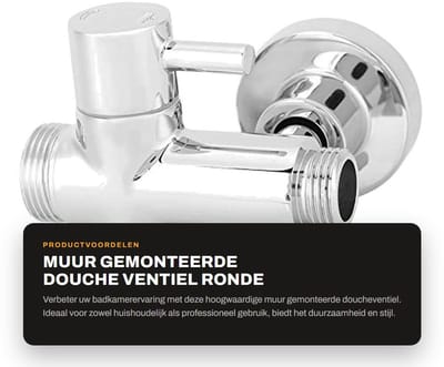 Dailygoods - Muur Gemonteerde Douche Ventiel - Ronde Koperen Adapter - 3-Weg Splitter - Gegalvaniseerd Krasbestendig - Badkamer Accessoires