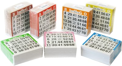 Bingokaarten - 10x blok van 500 vellen - nummers 1-75 - bingoblok - 10 x 10 cm - Bingospel - Bingo spellen - Bingo spelen