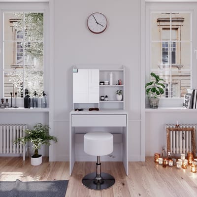 Vicco Laura Kaptafel – 70 cm met krukje Wit