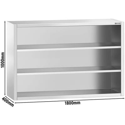 GGM Gastro Edelstahl Wandhängeschrank PREMIUM - 1600x400mm - ohne Schiebetür - 1000mm hoch