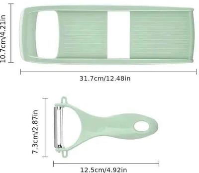Casa Living Groentesnijder - Multifunctionele Mandoline - 5 Verwisselbare Messen - Ergonomisch Handvat - Vaatwasserbestendig - Groen