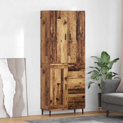 vidaXL - Highboard - 2 - st - Oud - Hout - 69,5 - x - 34 - x - 180 - cm - Bewerkt - hout