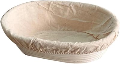Brood Rijs Manden - Proofing Manden - Ambachtelijk Brood Maken - Ovaal Rotan Weven - Middel 25cm - Houtkleur