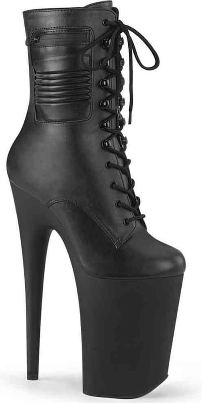 Pleaser - INFINITY-1020PK Plateau Laarzen, Paaldans schoenen - Paaldans schoenen - 36 Shoes - Zwart