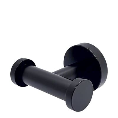 Sanics® Orca Handdoekhaak Zwart inclusief Montage set – Dubbele Handdoekenhaak - Handdoekhaakjes – Handdoekrek - Handdoekhouder Badkamer - Zwart
