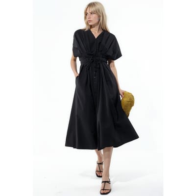 Casual V-hals Midi Shirtjurk