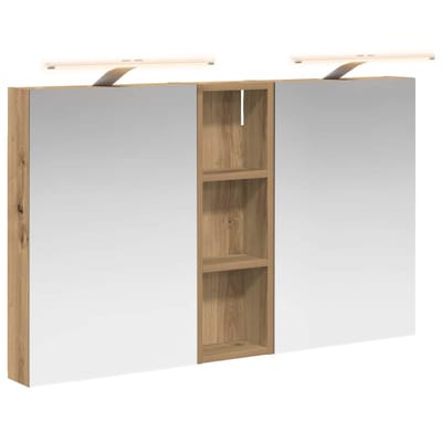 vidaXL - Badkamerkast - set - 3 - st - 100 - x - 10,5 - x - 60,5 - cm - Bewerkt - hout