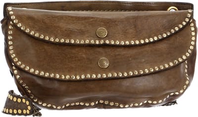 CAMPOMAGGI Leren Schoudertas Avondtas Crossbody Verde Militare Olijfgroen