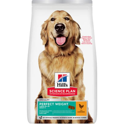 2x12kg Adult 1+ Perfect Weight Large Breed met Kip Hill's Science Plan Hondenvoer