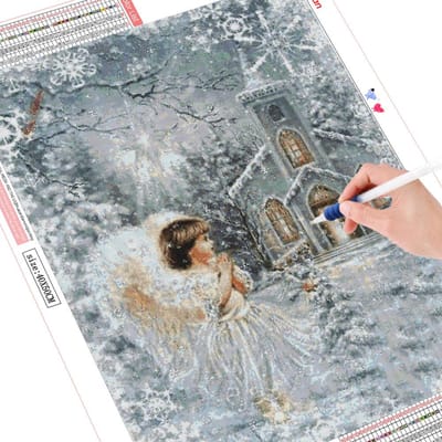 5D Diamant Schilderij Engel Volledige Ronde Boor Strass Handwerk Kit Kunst Schilderij Liefhebber Cadeau 20X30CM gray