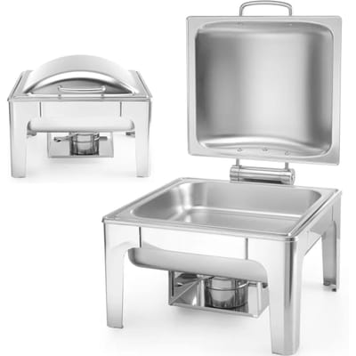HENDI Chafing dish – GN 2/3 – satijnafwerking – 6L – roestvrij staal – met frictierem deksel
