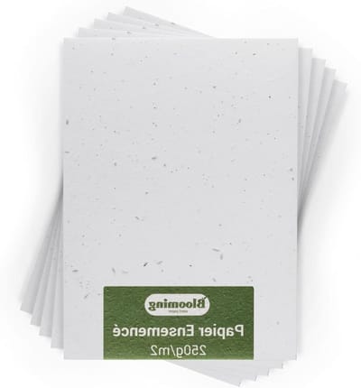 Papier met Zaden - Bloeipapier Plantpapier - Creëren van Kaarten - Biodegradabel Wilde Bloemen - 25 Vel A4 - Wit