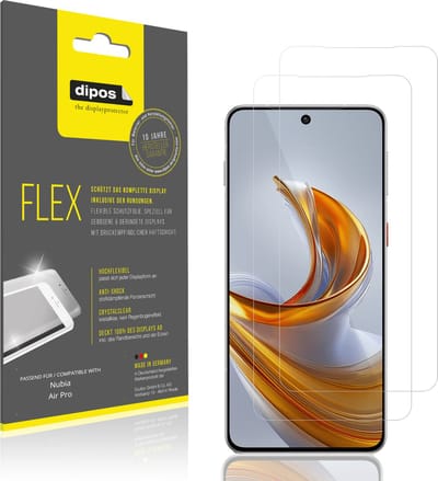 dipos – 2x Beschermfolie geschikt voor Nubia Air Pro | 3D Full Cover Screenprotector | 100% Passend