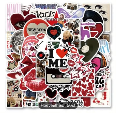 50 stuks - laptop stickers - love - telefoonsticker - zelfklevend sticker - valentijn - stickers voor laptop